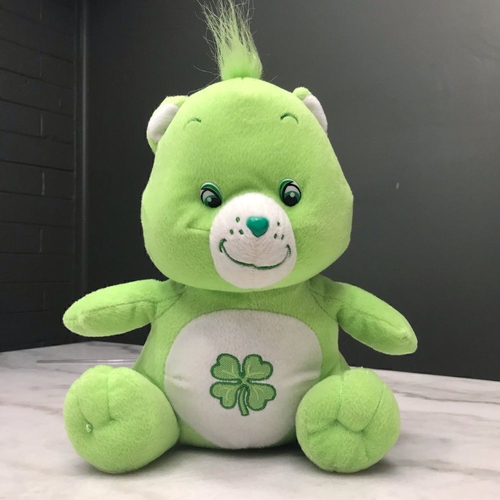 2003 Care Bears “Good Luck” Bear Green 4-Leaf Clover